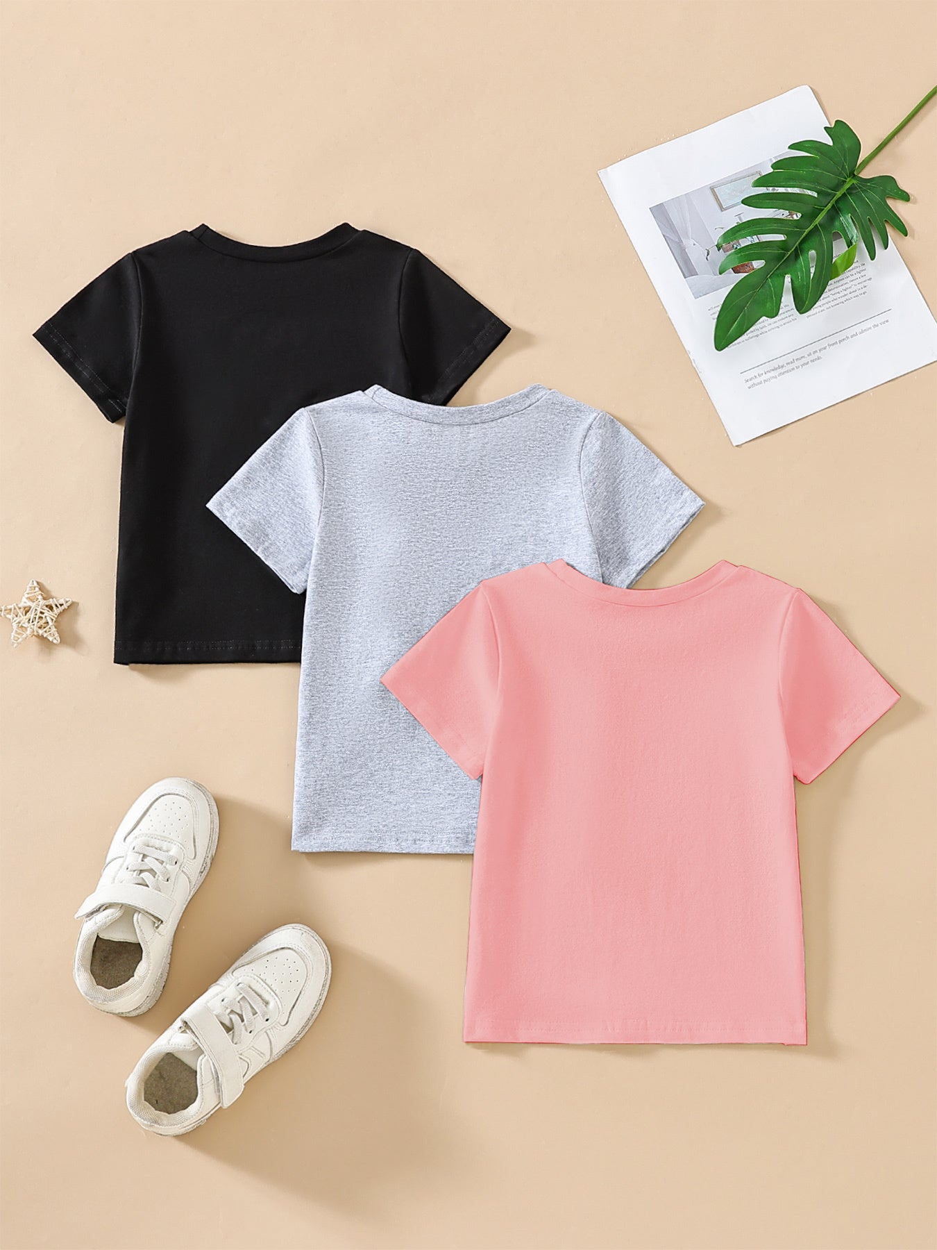 3pcs Cute Panda Print Short Sleeve T-Shirt Set