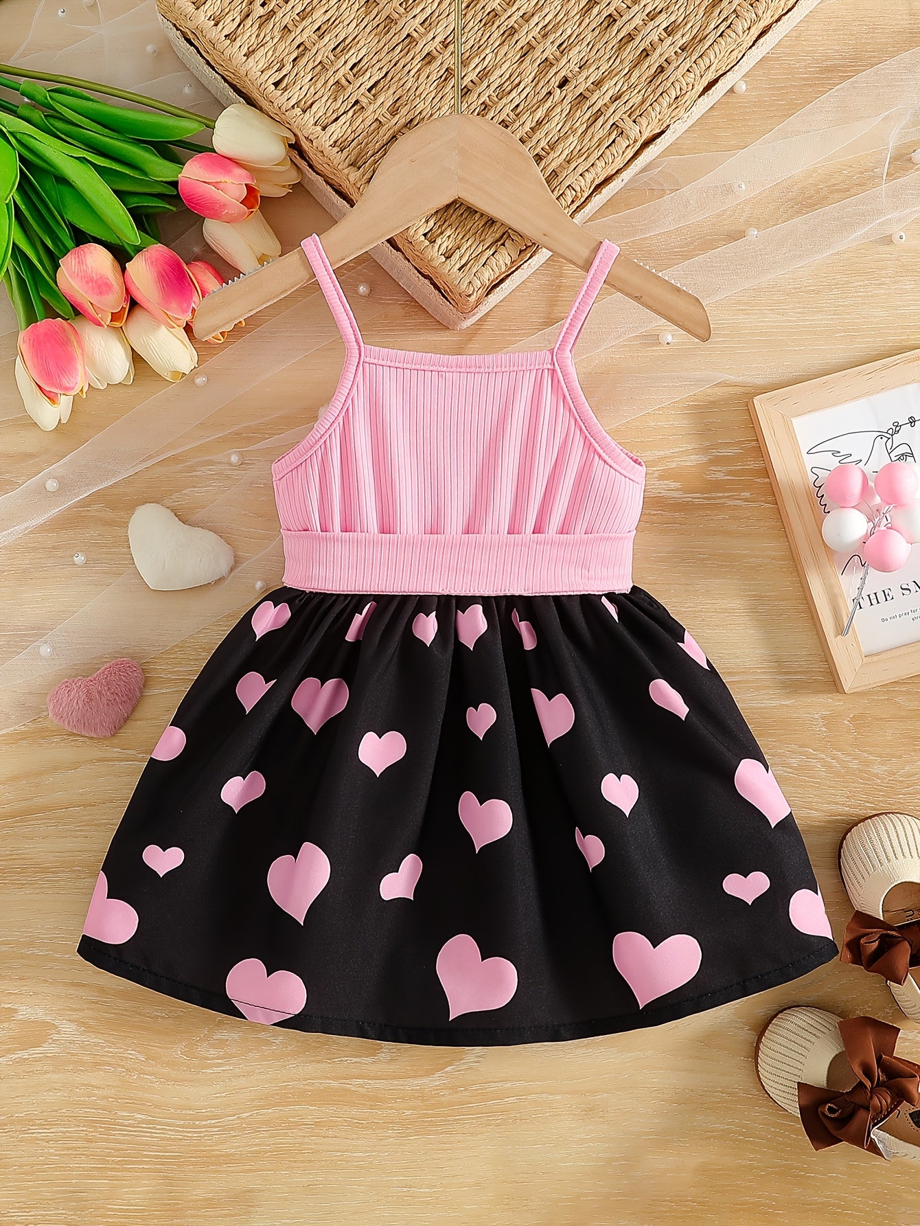 Adorable Cartoon Cat Print Sleeveless Dress for Girls