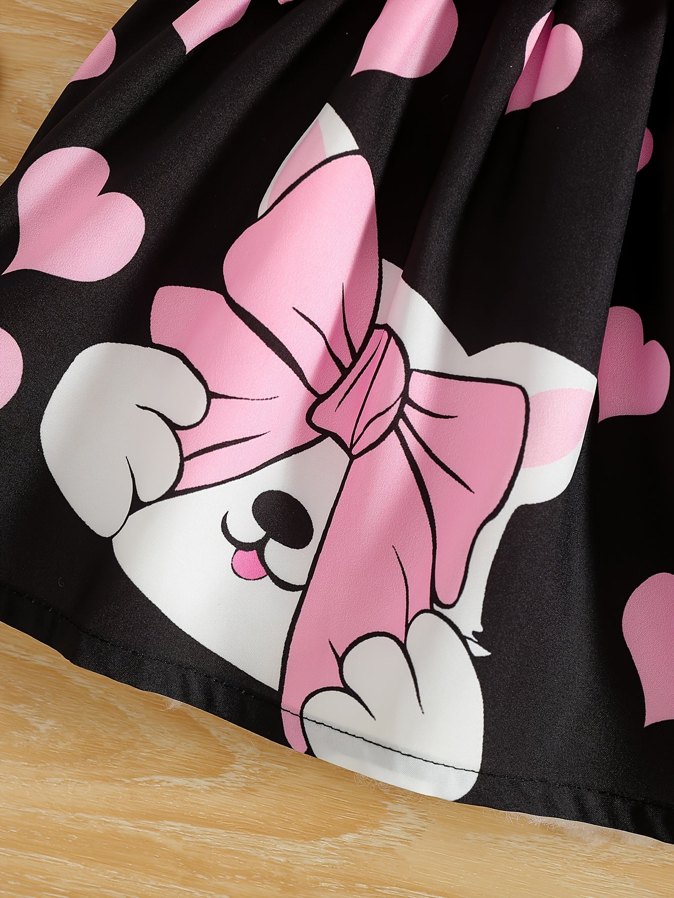 Adorable Cartoon Cat Print Sleeveless Dress for Girls