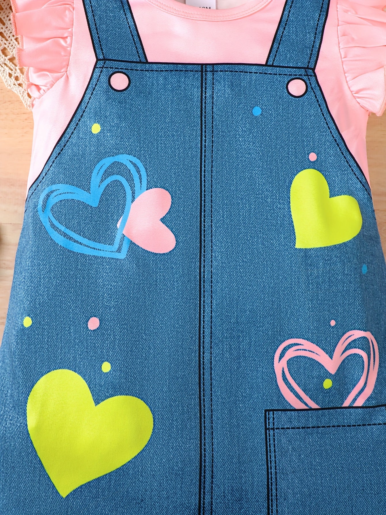 Adorable Heart Print A-Line Dress for Baby Girls