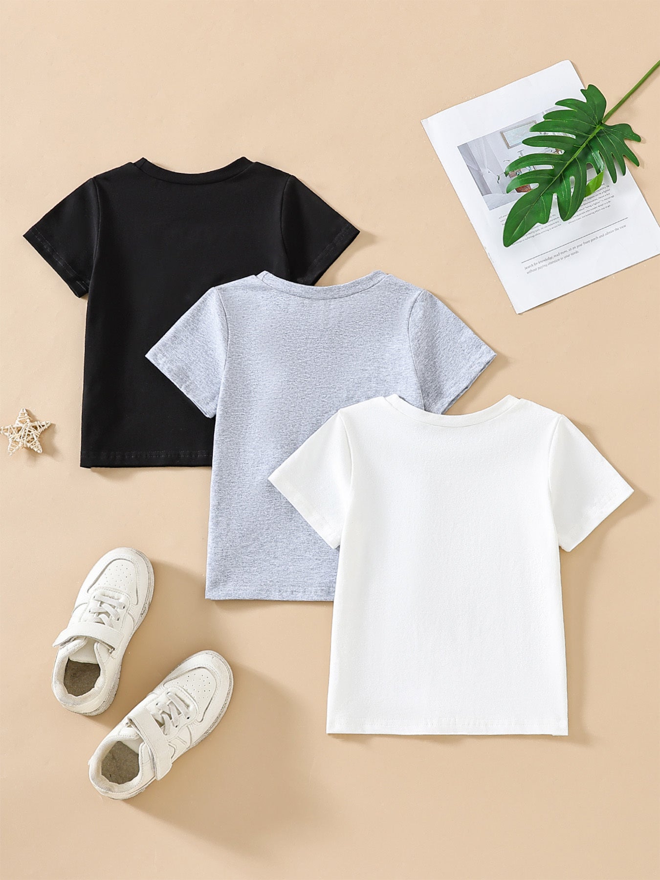 3pcs Cute Panda Print Short Sleeve T-Shirt Set