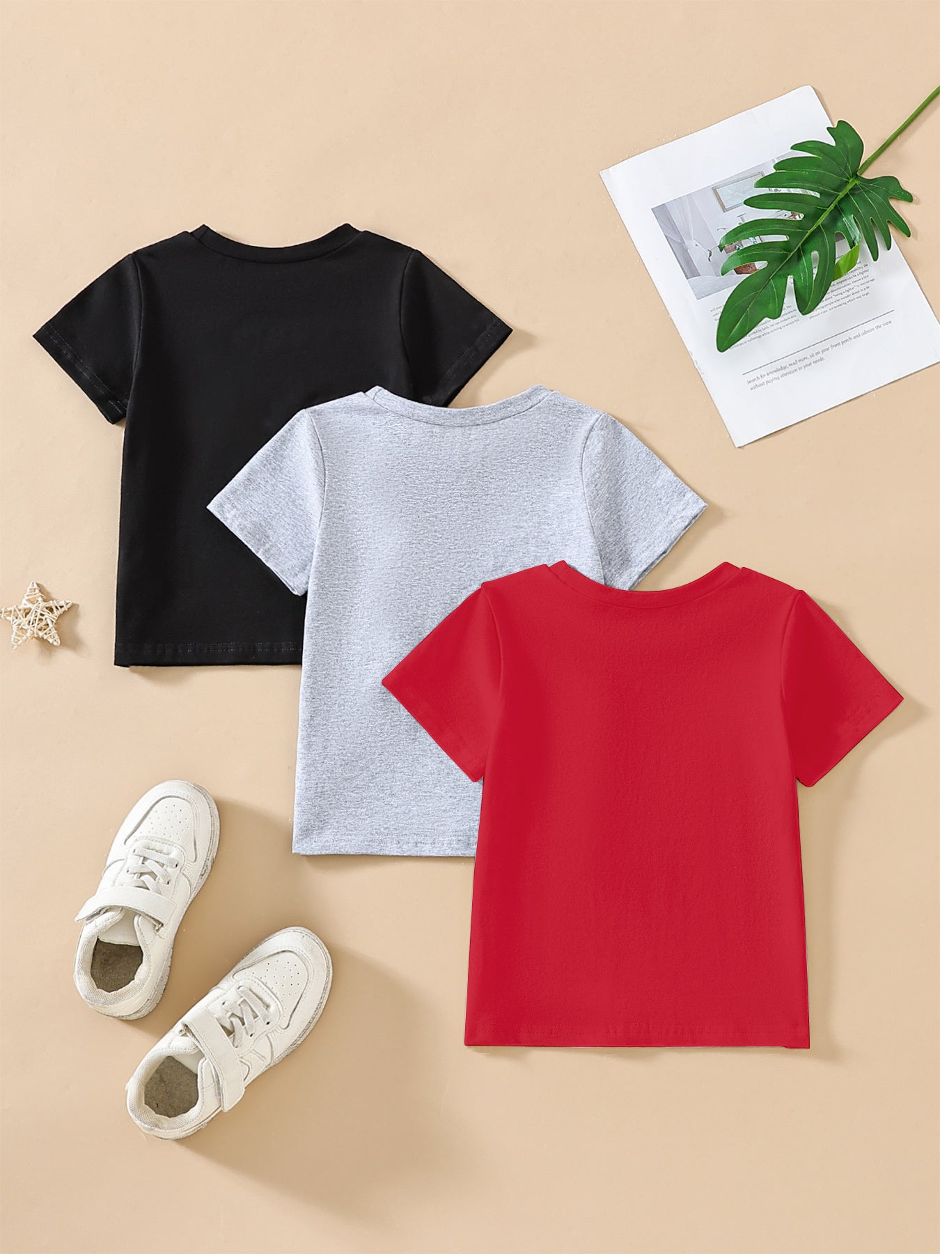 3pcs Cute Panda Print Short Sleeve T-Shirt Set
