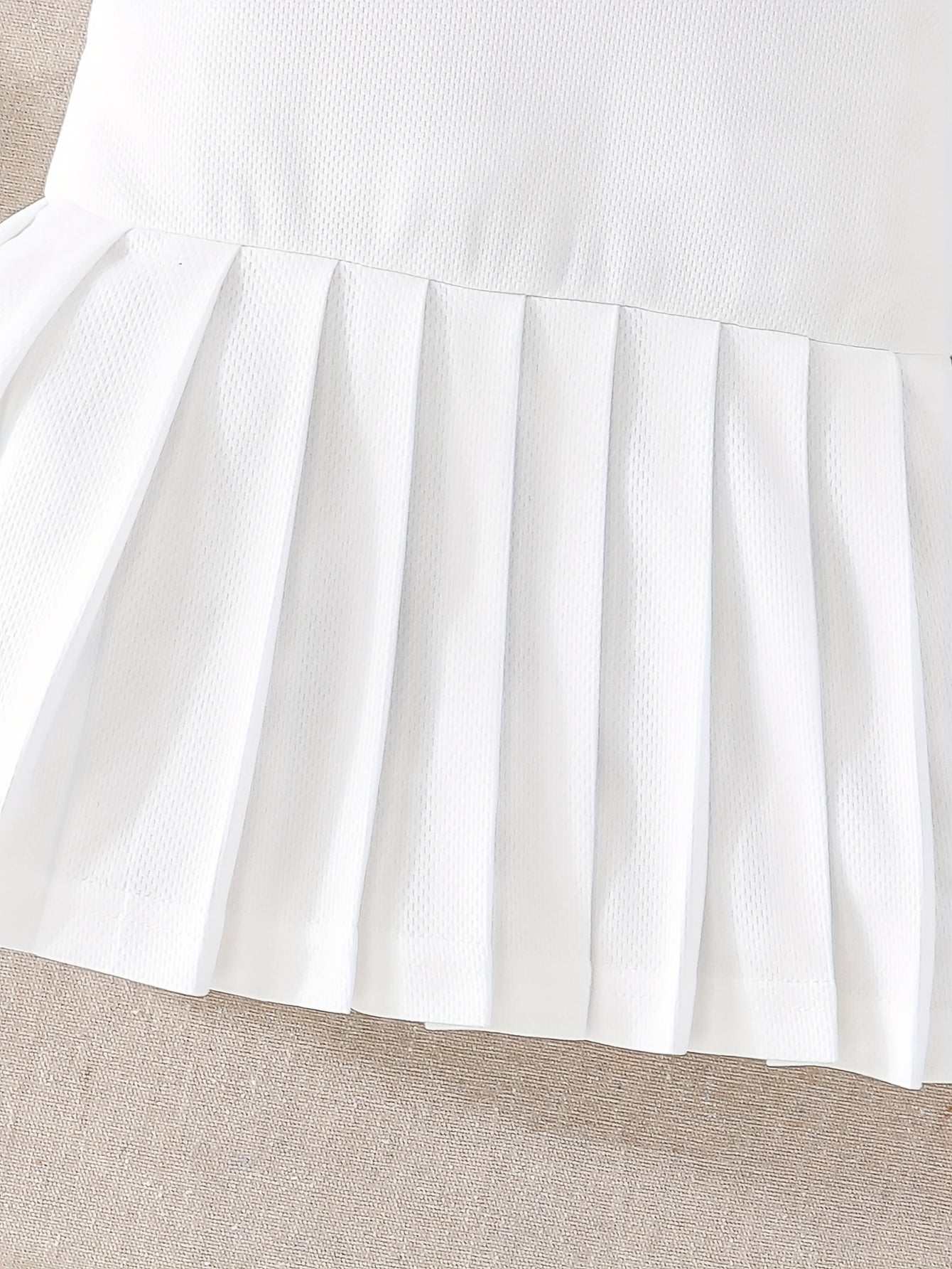 A Pleated Dress for Baby Girls with Letter Embroidery