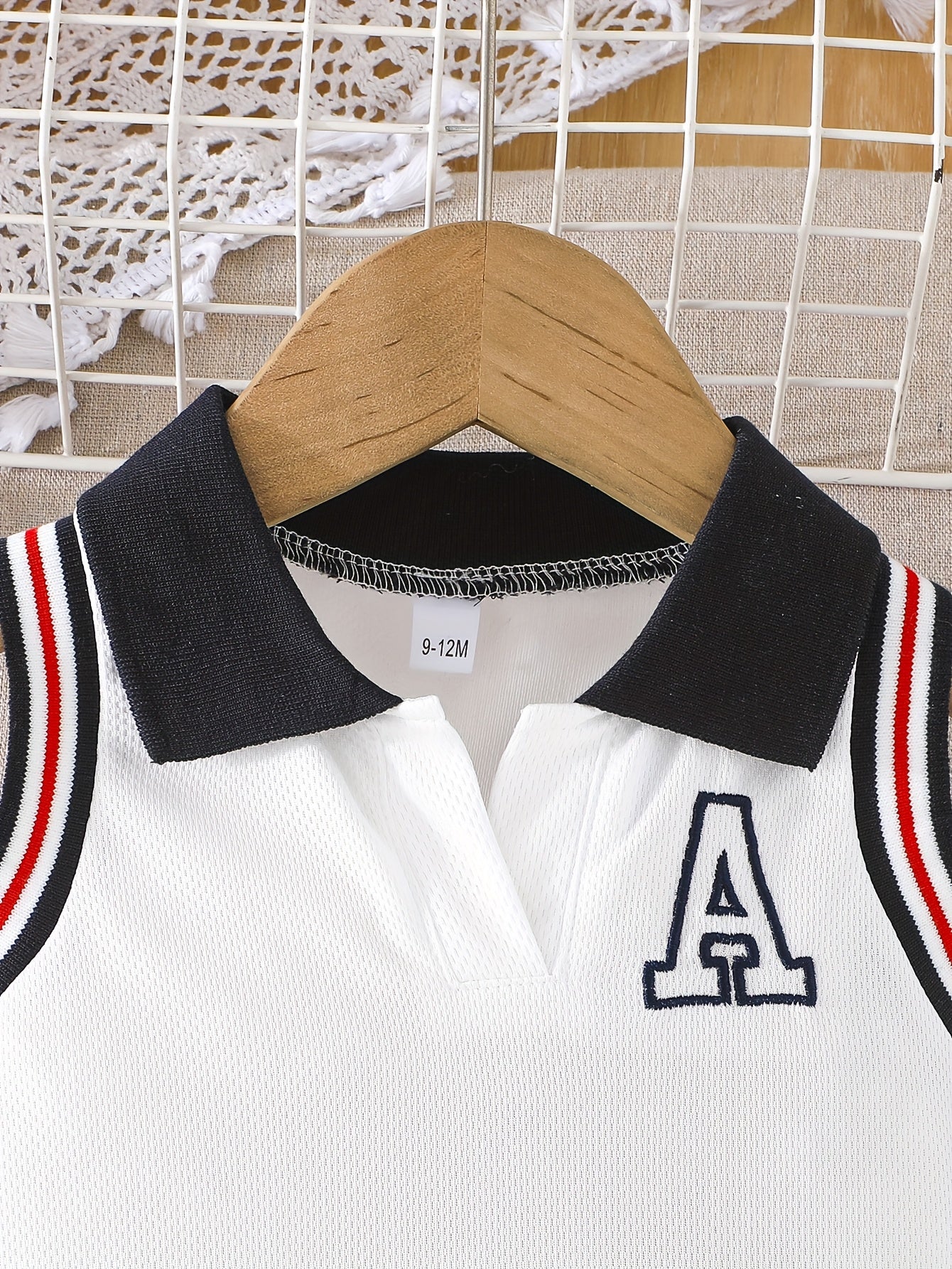 A Pleated Dress for Baby Girls with Letter Embroidery