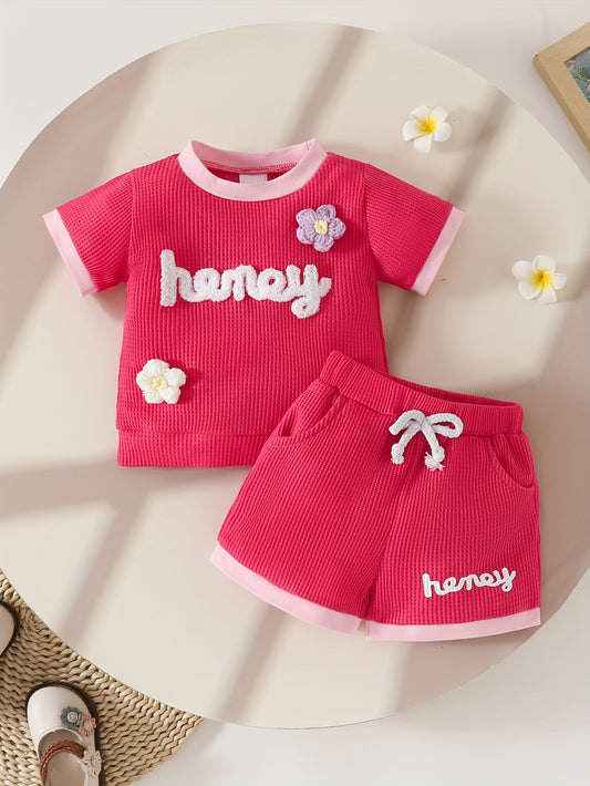 2pcs Baby Girl Sweet Flower Summer Clothes