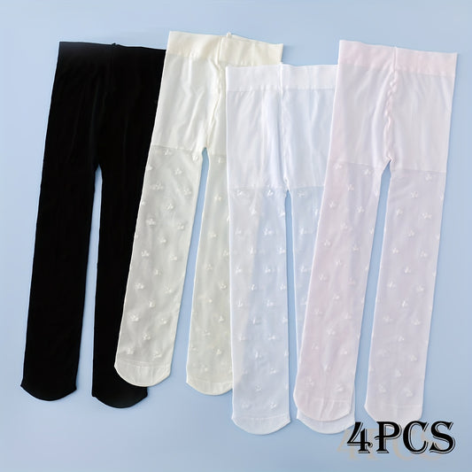 4-Pack Girls' Star Pattern Knit Fabric Leggings